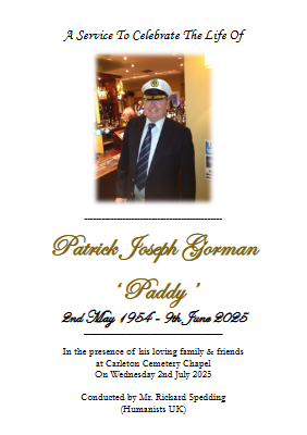 GORMAN Patrick Joseph (Richard Spedding)